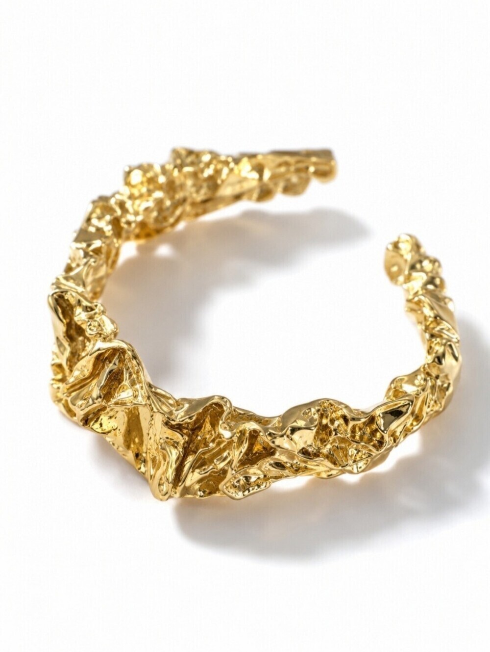 Amber Sceats 24k Gold Plated Brass Emery Cuff Bracelet NWT Italy OS - Picture 2 of 16